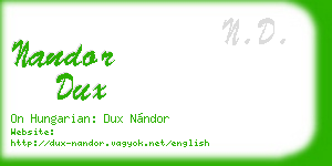 nandor dux business card