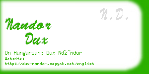 nandor dux business card